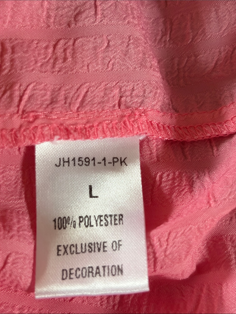 THML Pink Smocked Peplum Tunic with Pom-Pom Trim, large - Picture 7 of 7